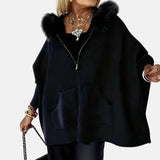 Monika – Cappotto da donna comodo con cappuccio e tasche