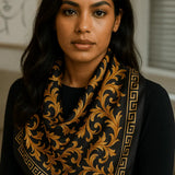 Galina Musta Foulard (100 % Seta - 88 cm)