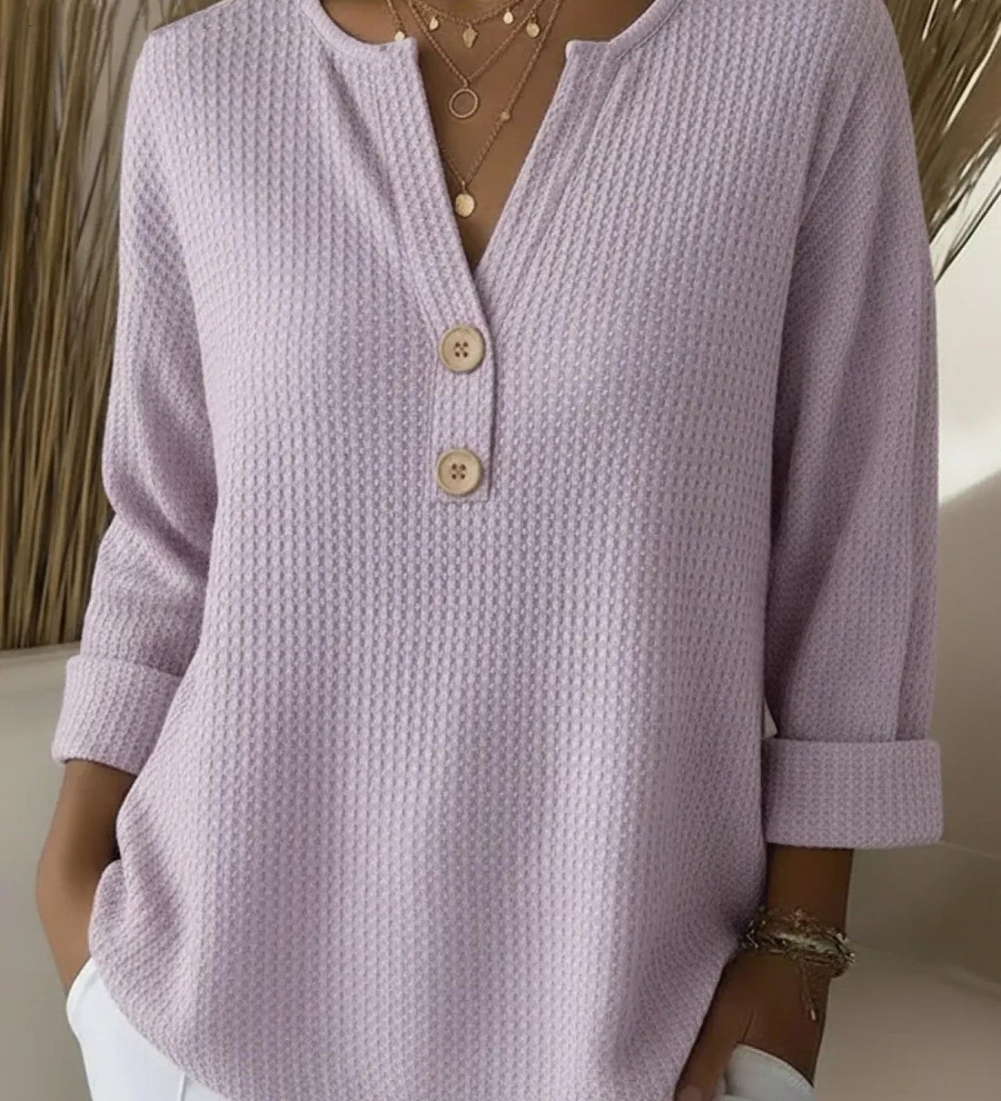 LUCINDA | HENLEY BUTTON-UP TOP