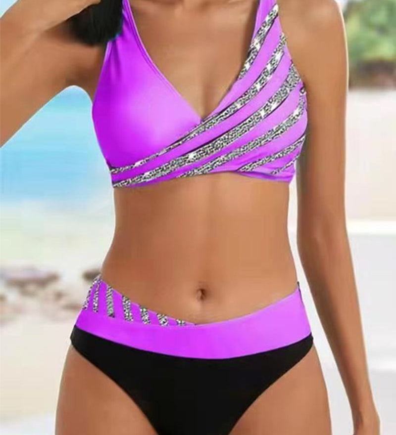 Mona - Bikini con Stampa in Toni Caldi