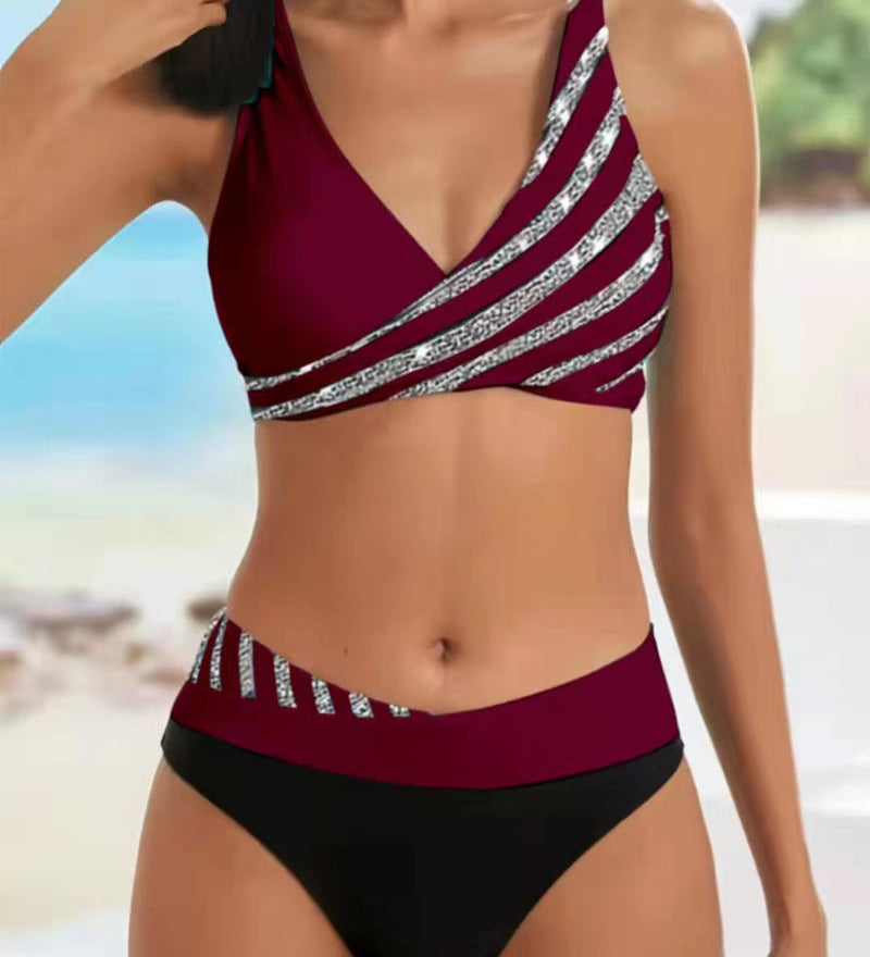 Mona - Bikini con Stampa in Toni Caldi