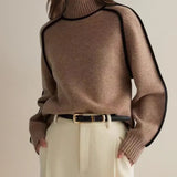 Donna | Elegante Maglione con Collo Alto