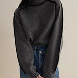 Donna | Elegante Maglione con Collo Alto