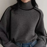 Donna | Elegante Maglione con Collo Alto