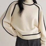 Donna | Elegante Maglione con Collo Alto