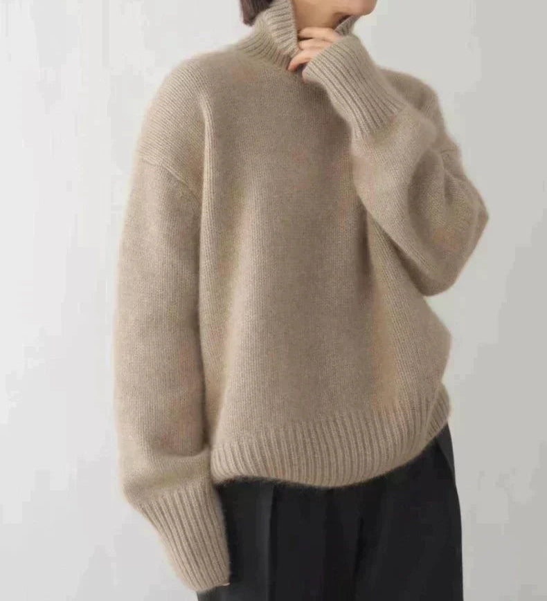 Amaya | Lussuoso Maglione in Cashmere con Collo Alto