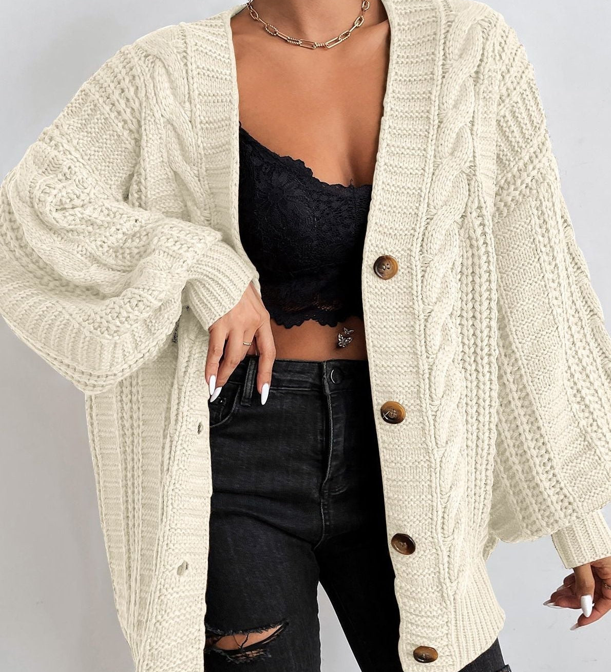 Maglione Oversize In Maglia Lina