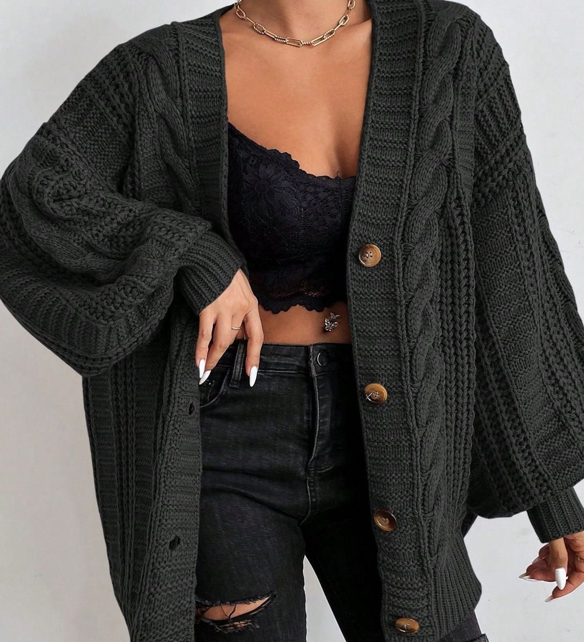 Maglione Oversize In Maglia Lina