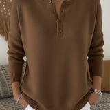 HELENA | Maglione a Maglia con Bottoni Henley