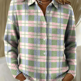 Margot | Cardigan a Motivo Quadri Pastello con Bottoni
