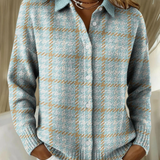 Clara | Sky Blue Checkered Cardigan