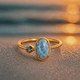 Anello in argento 925 con topazio color mare