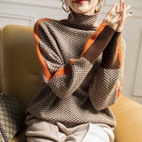 Eleanor | Herringbone Luxe High Neck Sweater