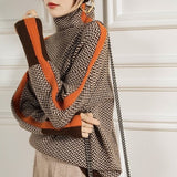 Eleanor | Herringbone Luxe High Neck Sweater
