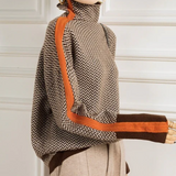 Eleanor | Herringbone Luxe High Neck Sweater