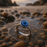 Anello in marmo argentato