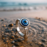 Anello in marmo argentato