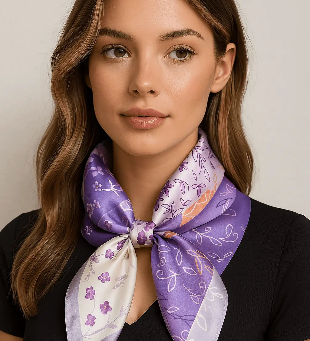 Violetta - sciarpa all'uncinetto (100% seta - 68cm)