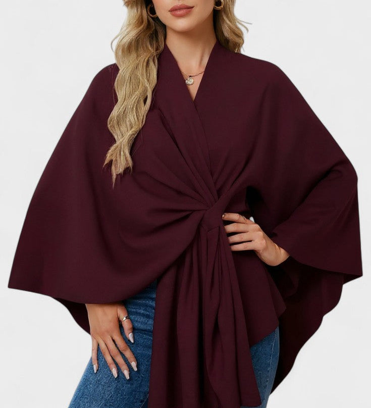 Yvette | Poncho Drappeggiato Elegante