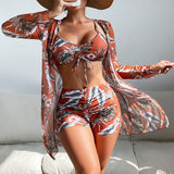 Cefalù - Set di Bikini a 3 Pezzi con Motivo Stampato