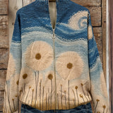 Yolanda™ | Cardigan Trapuntato con Zip e Motivo Dente di Leone