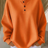 MIRABEL | COMFORTABLE WAFFLE HENLEY SWEATER