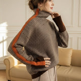 Eleanor | Herringbone Luxe High Neck Sweater