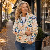 Imogene™ | Cardigan con zip e stampa botanica a foglia