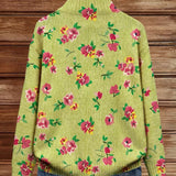 Constance™ | Floral Zip Cardigan in Pink and Lime