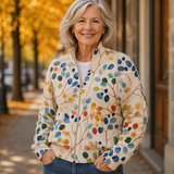 Imogene™ | Cardigan con zip e stampa botanica a foglia