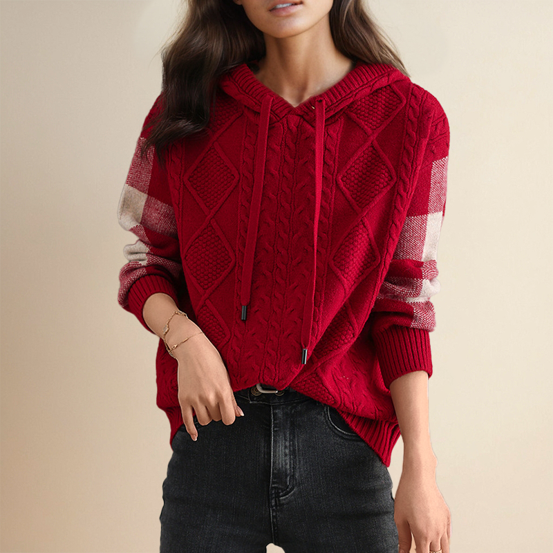 Emily | Maglione con Cappuccio a Treccia Elegante