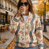 Eulalia™ | Cardigan a Strisce Rosa Rampicante