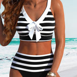 Varenna - High-Waisted Striped Bikini