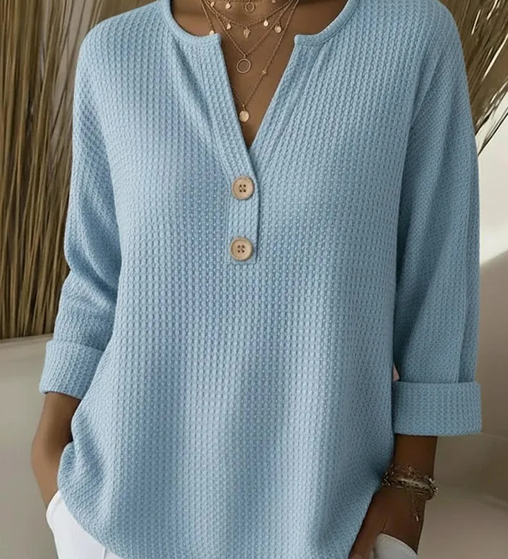 LUCINDA | HENLEY BUTTON-UP TOP