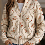 Persephone™ | Crema Stampata con Delicate Viti Floreali