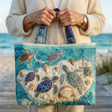 Borsa artigianale trapuntata con tartarughe