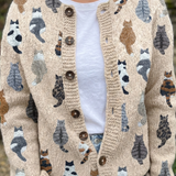 CHARLOTTE | CONFORTEVOLE CARDIGAN CON STAMPA DI GATTI