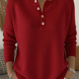 HELENA | Maglione a Maglia con Bottoni Henley