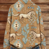 Perpetua™ | Cardigan Zip Desert Horse & Cactus
