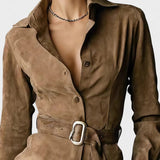 Veronika™ | Abito midi in suede